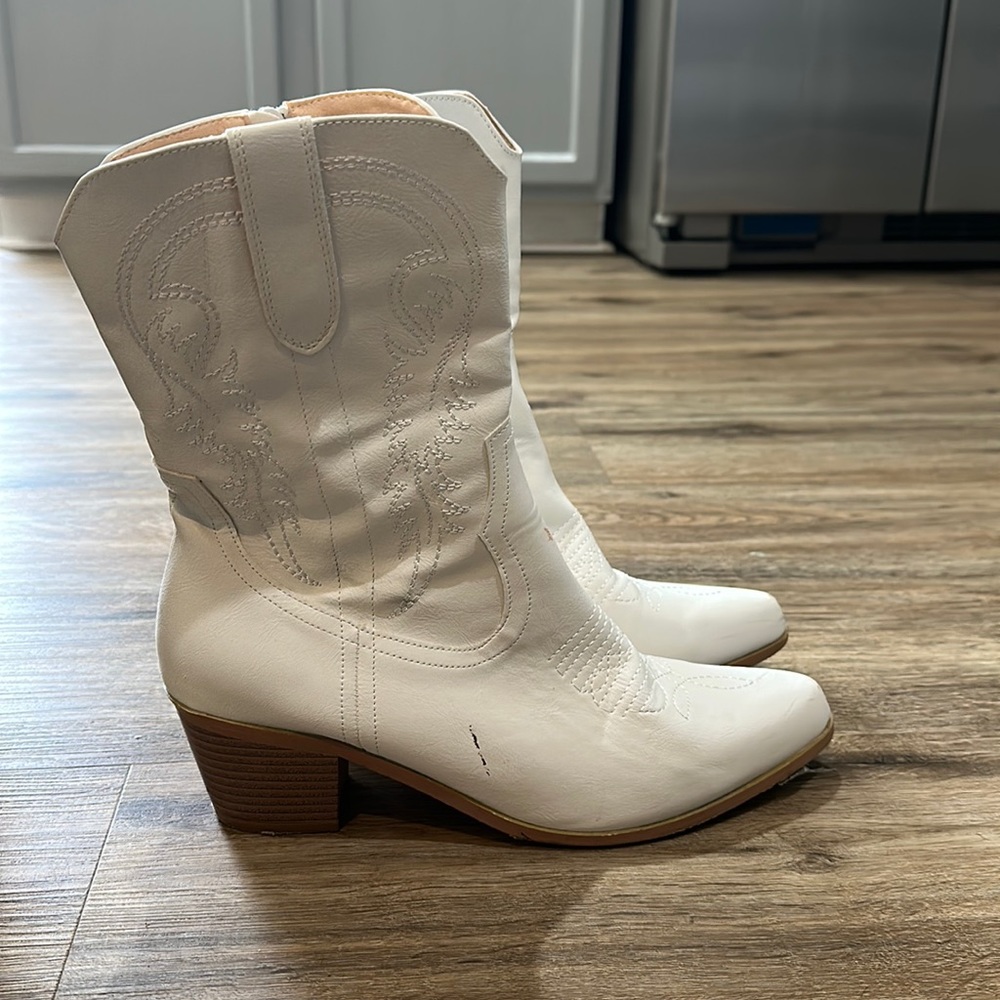 White Leather Boots